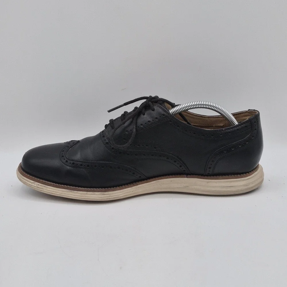 Cole Haan Shoes Mens Size 10.5 Black Wingtip Oxford‎ Leather Brogue Dress C21130